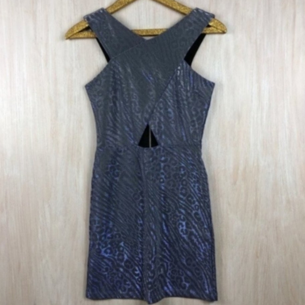 Topshop Metallic Cut Out Dress
